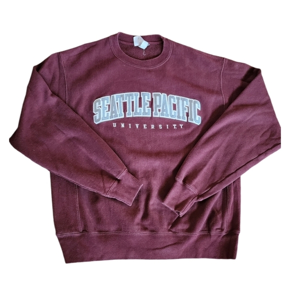 Champion Tops - Champion Vintage Maroon College Crewneck Sweatshirt